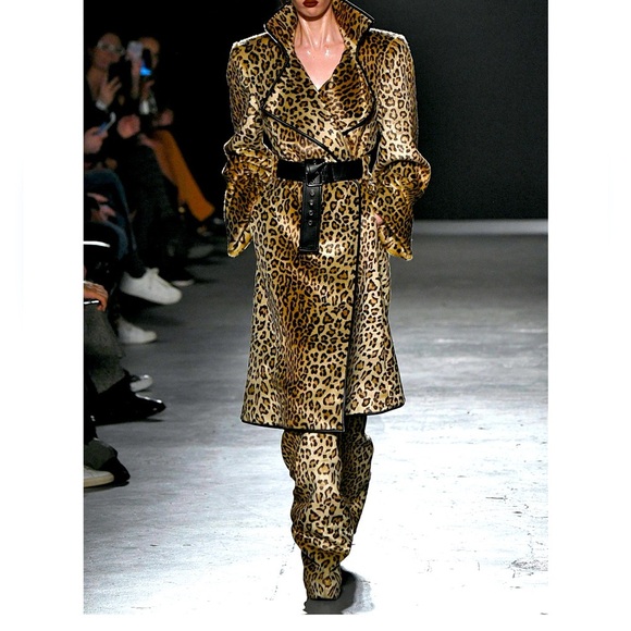 Rare Vintage Leonard Paris Leopard Print Silk wide Leg Pants, 42/6US - Picture 1 of 13